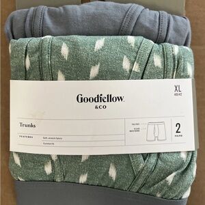 Mens Underwear Size XL 40-42 Dotted Print Trunks 2 Pack Green Goodfellow & Co